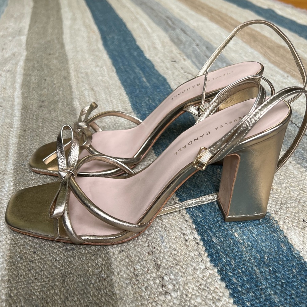 Loeffler Randall Maeve Bow Ankle Strap Block Heel Sandals - Picture 7 of 11